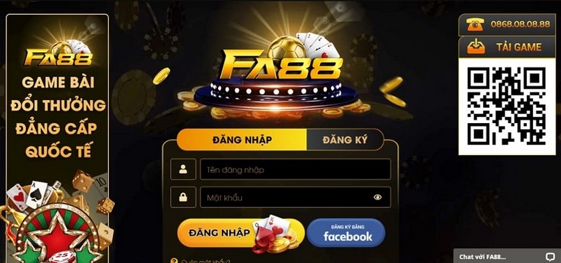 Các bước đăng nhập cổng game Fa88 