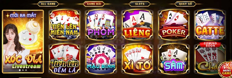 Các trò chơi game bài vô cùng hấp dẫn